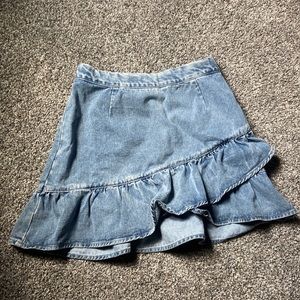 Forever 21 Ruffle Jean Skirt